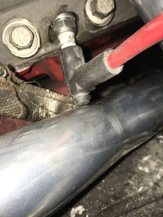 Spark plug #3 installed w/ plug boot. Tight clearance.