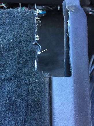 How I cut the plastic kick panel