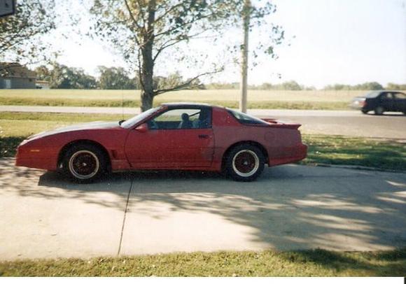 Left side of car before paint and new hood