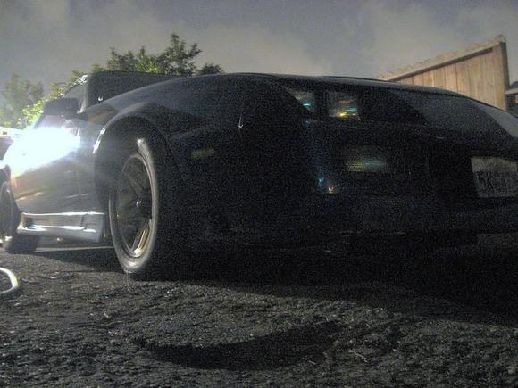 in the driveway at night with a 4.5 second exposure