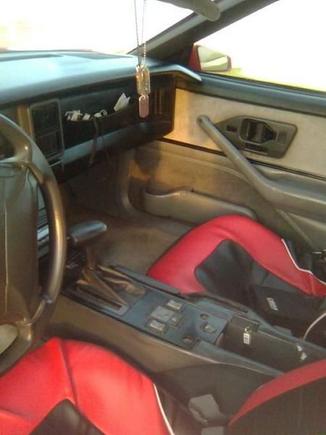 Interior's nice...seat covers, easily come off, no stains.