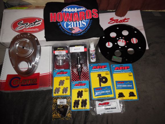 More parts showed up today! Getting closer. Bringing crank, rods, pistons, damper and flex plate to my machinist on Tuesday. Hope to have it dynoed in a couple weeks.