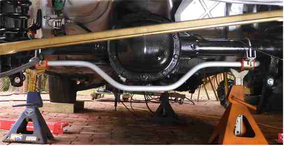So with shocks and sway bar, just waiting for a couple of brake lines and the rear end is looking nice! 