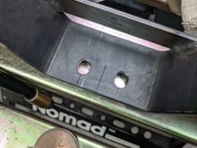 While measuring, i realized my trans mount holes were about .020" off where they needed to be. I think my engine mounts warped a little when I welded some more supports on. I suppose it wouldn't take much of a change up there to shift the trans mounts off center. 