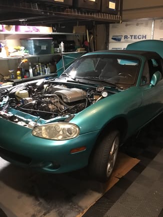 2003 Miata with 1987 Mustang 5.0-HO (electronic fuel injection). All mechanical work completed. Engine will start and run briefly. Need help with a few wire connections!