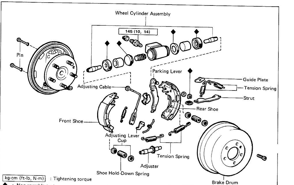 toyota drum brake diagram
