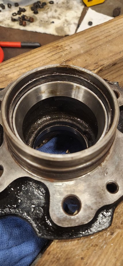 To set them, use one of the old races. Set the bottom of the old race on top of the new race. I then used piece of steel stock laying across to tap it in with hammer. Then finish it off with a brass punch. If they start to set crooked just tap it out and start over. Don't try to beat it straight, these are a tight fit.