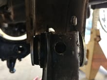 How far off the rear mount was with the front bushing in place.