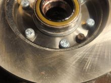 Wheel studs got a anti seize around the whole thing, grease would work too. This mainly for a lubrication as they set into place. Got them started with light hits with hammer and punch.