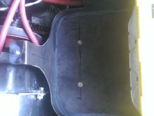 welded 6mm studs to the right (will probably get wingnuts for ease of removal) and countersunk bolts holding it down to the support bracket (shown later)