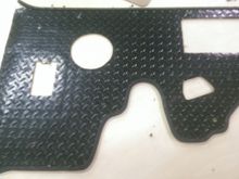 hole for the rear 6 1/2" speaker and the crazy jog on the passenger's side to accommodate the fuel neck hump.