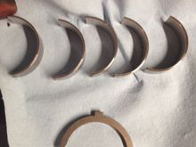 Lower mains and thrust washers waiting to get installed