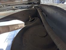 New shocks are collapsed 19 inches long. Stock mounting gives me collapses 17 inches space. SO! New I figured the easiest way to pull this off and keep stock shock geometry is to cut out these stem mounting points, fabricated 2 inches taller mounting for eye type mounts. (easier to find custom shocks with eye/eye arrangement)