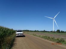 the wind farm is just north of st john