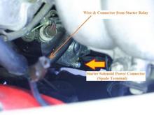 Connection to Starter Solenoid from starter relay