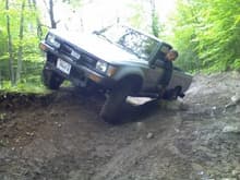 right before i got my back axle hung up on a rock