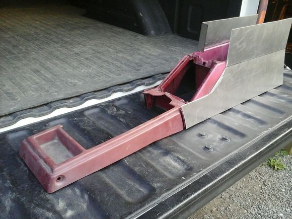 for my new conslle I was using the old one as a template. Even though the new one will be taller and longer I wanted it to be compatable with the factory shifter console