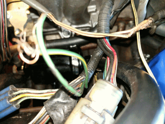 This is the wiring harness that is located on the front passenger side by the starter and oil filter below the intake.