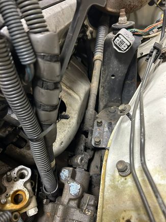 I'm not sure yet what I will do about this....maybe 2UZ tundra headers? Maybe some grinding of the mounts will help it not contact the shaft?