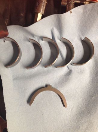 Lower mains and thrust washers waiting to get installed