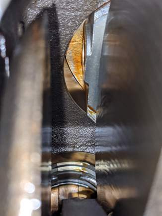 Inside of crank case looks excellent! Lots of oil changes.