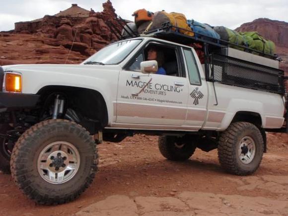 Maggie driving over Hurrah Pass, Moab, Utah