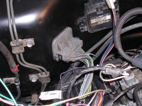 wiring harness from engine compartment going through firewall