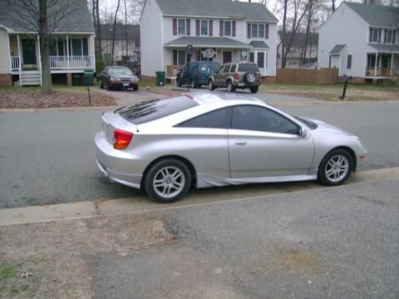 After (side skirt and bumper that i painted to match factory paint, it took two tries because i had the wrong color at first)