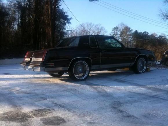 My 86 Olds in the Snow.