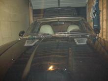 hood closes (about a 1/2 inch to spare)