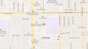 Map for Los Arboles Apartments - Artesia, CA