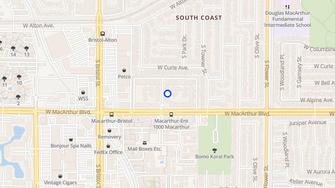 Map for South Coast Villas - Santa Ana, CA