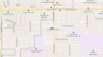 Map for Amber Cove Apartments - Anaheim, CA