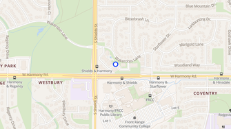 Map for Woodlands Apartments - Fort Collins, CO
