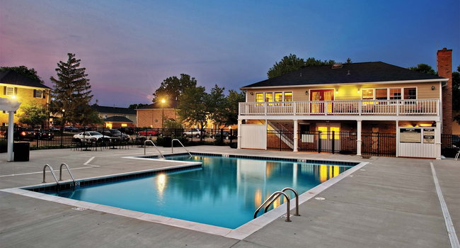 Outdoor pool with large sundeck